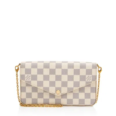 Pre-owned Louis Vuitton Damier Azur Felicie Pochette In Multi