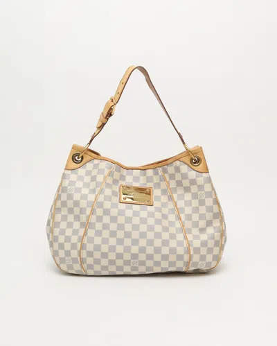 Pre-owned Louis Vuitton Damier Azur Galliera Pm Bag In White