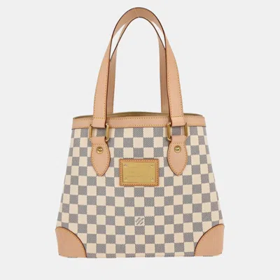 Pre-owned Louis Vuitton Damier Azur Hampstead Pm Tote Handbag In Gray