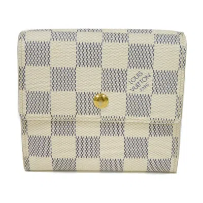 Pre-owned Louis Vuitton Damier Azur Ivory White Damier Azur Wallet (tri-fold) ()