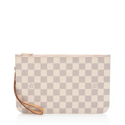 Pre-owned Louis Vuitton Damier Azur Neverfull Gm Pochette In Multi