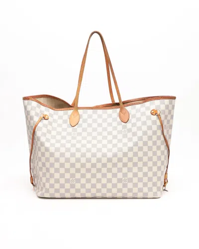 Pre-owned Louis Vuitton Damier Azur Neverfull Gm Tote Bag In Multi