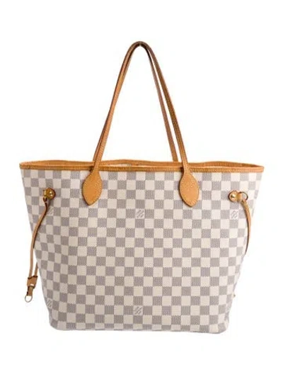 Pre-owned Louis Vuitton Damier Azur Neverfull W/pouch Mm