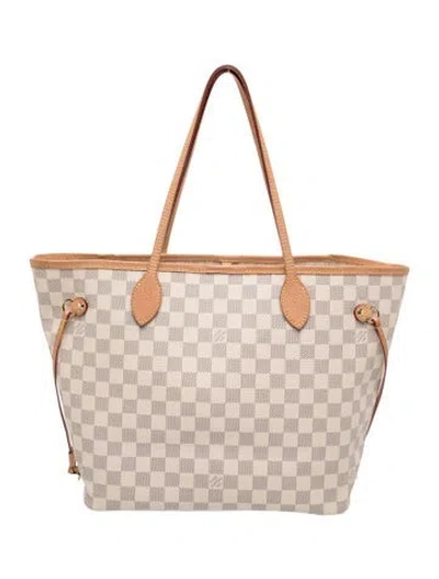 Pre-owned Louis Vuitton Damier Azur Neverfull W/pouch Pm In Neutral