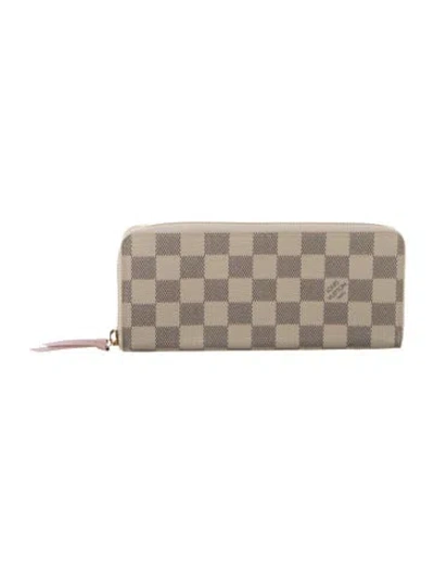 Pre-owned Louis Vuitton Damier Azur Pattern Coated Canvas Clemence Wallet