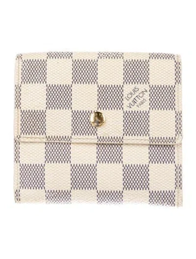 Pre-owned Louis Vuitton Damier Azur Pattern Coated Canvas Elise Wallet