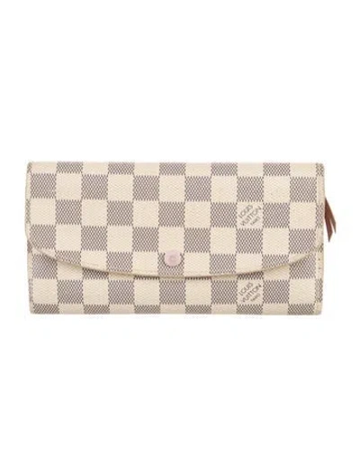 Pre-owned Louis Vuitton Damier Azur Pattern Coated Canvas Emilie Wallet In Multi