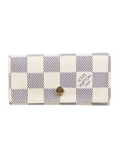 Pre-owned Louis Vuitton Damier Azur Pattern Coated Canvas Wallet In Neutral