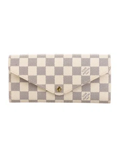 Pre-owned Louis Vuitton Damier Azur Pattern Wallet In Neutral
