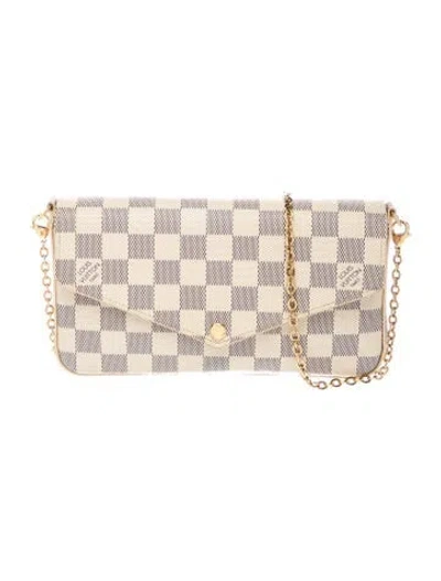 Pre-owned Louis Vuitton Damier Azur Pochette Félicie In Neutral