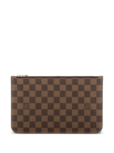 Pre-owned Louis Vuitton Damier Azur Pouch In Brown