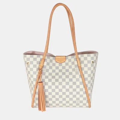 Pre-owned Louis Vuitton Damier Azur Propiano Tote In Gray