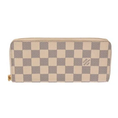 Pre-owned Louis Vuitton Damier Azur Rose Ballerine Damier Canvas Long Wallet (bi-fold) () In Pink