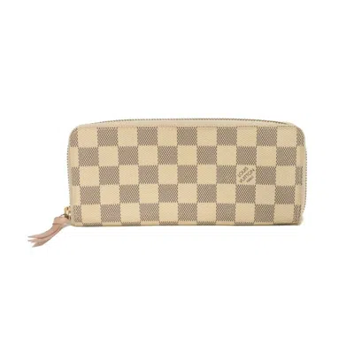 Pre-owned Louis Vuitton Damier Azur Rose Ballerine White Damier Azur Leather Long Wallet (bi-fold) ()