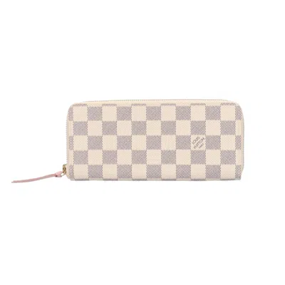 Pre-owned Louis Vuitton Damier Azur Rose Ballerine White Damier Azur Long Wallet (bi-fold) () In Rose Ballerine, White