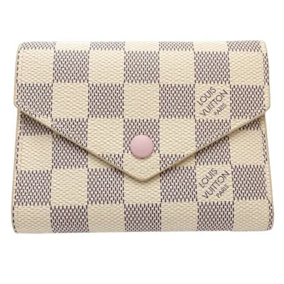 Pre-owned Louis Vuitton Damier Azur Rose Ballerine White Damier Azur Wallet (tri-fold) ()