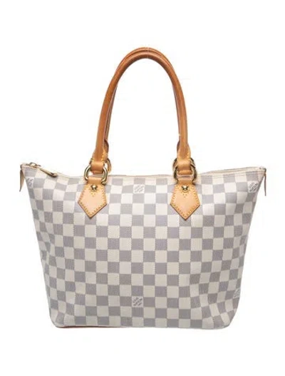 Pre-owned Louis Vuitton Damier Azur Saleya Pm In Neutral