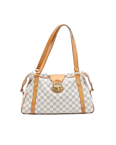 Pre-owned Louis Vuitton Damier Azur Stresa Pm Bag In White