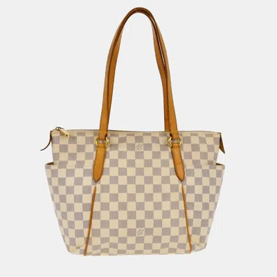Pre-owned Louis Vuitton Damier Azur Totally Pm Tote Bag In Gray