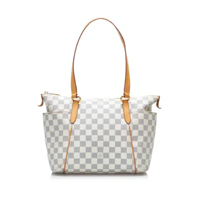 Pre-owned Louis Vuitton Damier Azur Totally Pm Tote Bag () In White