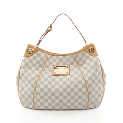 Pre-owned Louis Vuitton Damier Azur White Coated Canvas Leather Shoulder Bag ()