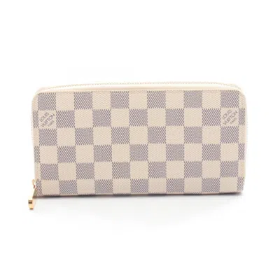Pre-owned Louis Vuitton Damier Azur White Coated Canvas Long Wallet (bi-fold) () In Multi