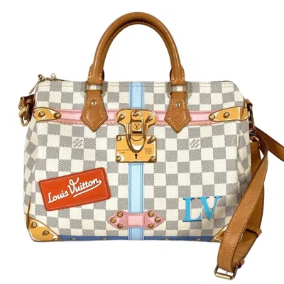 Pre-owned Louis Vuitton Damier Azur White Damier Azur Boston Bag Handbag Shoulder Bag ()