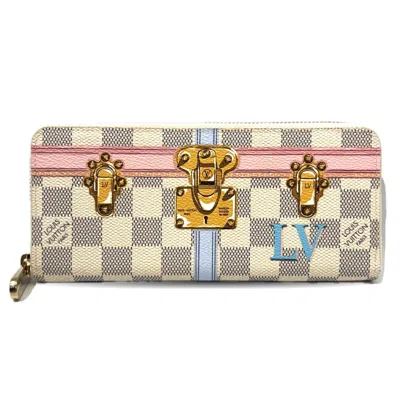 Pre-owned Louis Vuitton Damier Azur White Damier Azur Long Wallet (bi-fold) ()