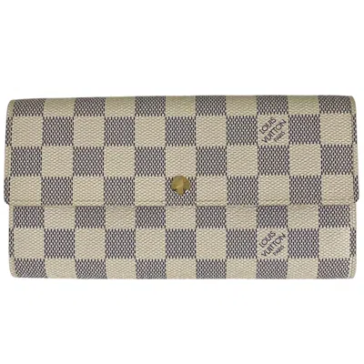 Pre-owned Louis Vuitton Damier Azur White Damier Azur Long Wallet (bi-fold) ()
