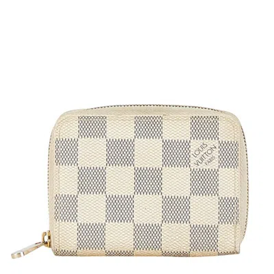 Pre-owned Louis Vuitton Damier Azur White Pvc Leather Coin Purse/coin Case ()