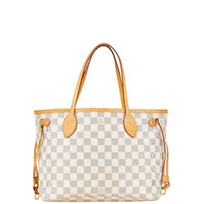 Pre-owned Louis Vuitton Damier Azur White Pvc Leather Shoulder Bag Tote Bag ()