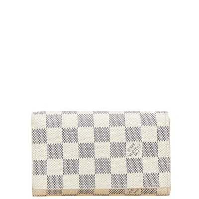 Pre-owned Louis Vuitton Damier Azur White Pvc Leather Wallet (bi-fold) ()