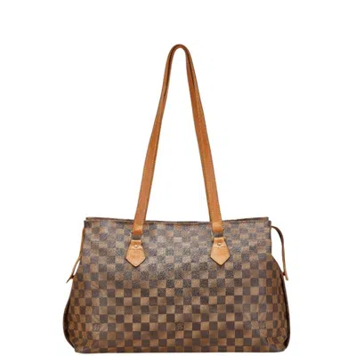 Pre-owned Louis Vuitton Damier Black Brown Damier Canvas Leather Shoulder Bag Tote Bag ()