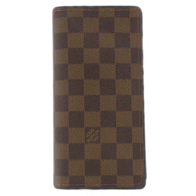 Pre-owned Louis Vuitton Damier Blue Damier Canvas Ebene Damier Canvas Long Wallet (bi-fold) () In Blue, Damier Canvas, Ebene