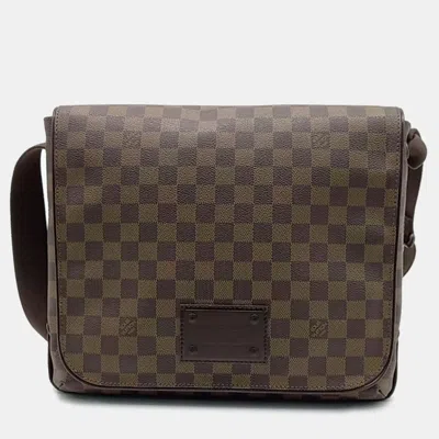 Pre-owned Louis Vuitton Damier Brooklyn Mm N51211 Bag In Brown