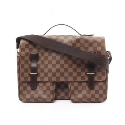 Pre-owned Louis Vuitton Damier Brown Coated Canvas Leather Shoulder Bag ()