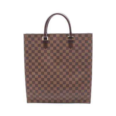 Pre-owned Louis Vuitton Damier Brown Coated Canvas Leather Tote Bag ()