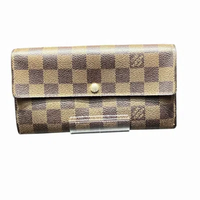 Pre-owned Louis Vuitton Damier Brown Damier Canvas Damier Canvas Long Wallet (bi-fold) ()