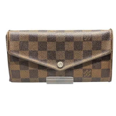 Pre-owned Louis Vuitton Damier Brown Damier Canvas Damier Canvas Long Wallet (bi-fold) ()