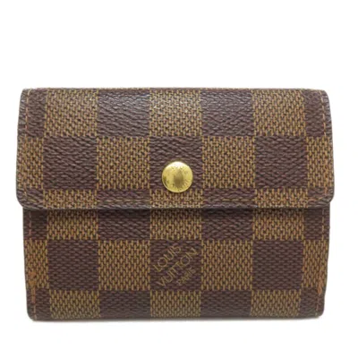 Pre-owned Louis Vuitton Damier Brown Damier Canvas Ebene Damier Canvas Coin Purse/coin Case ()