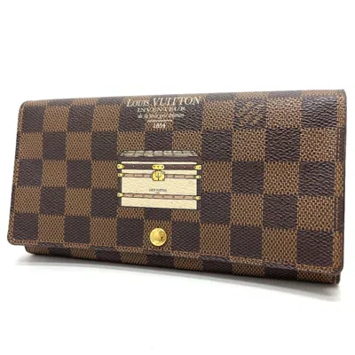 Pre-owned Louis Vuitton Damier Brown Damier Canvas Ebene Damier Canvas Long Wallet (bi-fold) ()