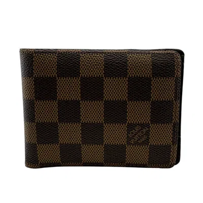Pre-owned Louis Vuitton Damier Brown Damier Canvas Galle Damier Canvas Wallet (bi-fold) ()