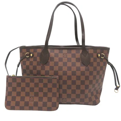Pre-owned Louis Vuitton Damier Brown Damier Canvas Galle Leather Tote Bag ()
