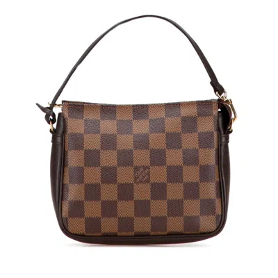 Pre-owned Louis Vuitton Damier Brown Damier Canvas Leather Pouch Shoulder Bag ()