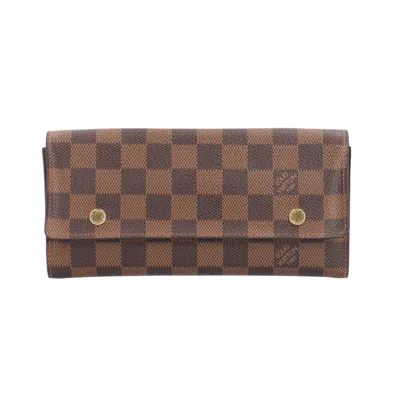 Pre-owned Louis Vuitton Damier Brown Damier Canvas Long Wallet (bi-fold) ()