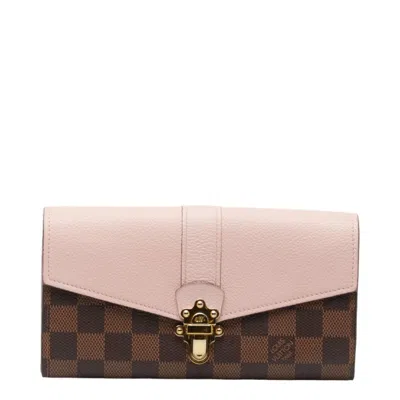 Pre-owned Louis Vuitton Damier Brown Damier Canvas Magnolia Pink Pvc Coin Purse/coin Case () In Brown, Damier Canvas, Magnolia, Pink
