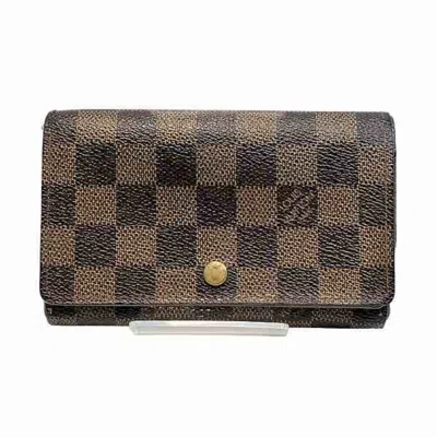 Pre-owned Louis Vuitton Damier Brown Damier Canvas Wallet (bi-fold) () In Brown, Damier Canvas