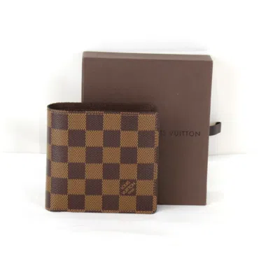 Pre-owned Louis Vuitton Damier Brown Damier Canvas Wallet (bi-fold) ()