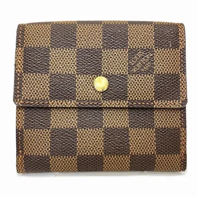 Pre-owned Louis Vuitton Damier Brown Damier Canvas Wallet (tri-fold) () In Brown, Damier Canvas