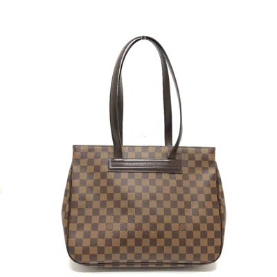 Pre-owned Louis Vuitton Damier Brown Ebene Orange Damier Canvas Tote Bag ()
